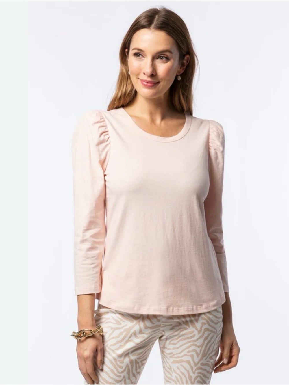 Tyler Boe Light Pink Puff-Sleeve Top
